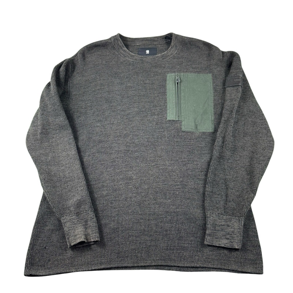G-Star Green Milirary QANE R Knit Mens Pullover Sweater Size 2XL XXL